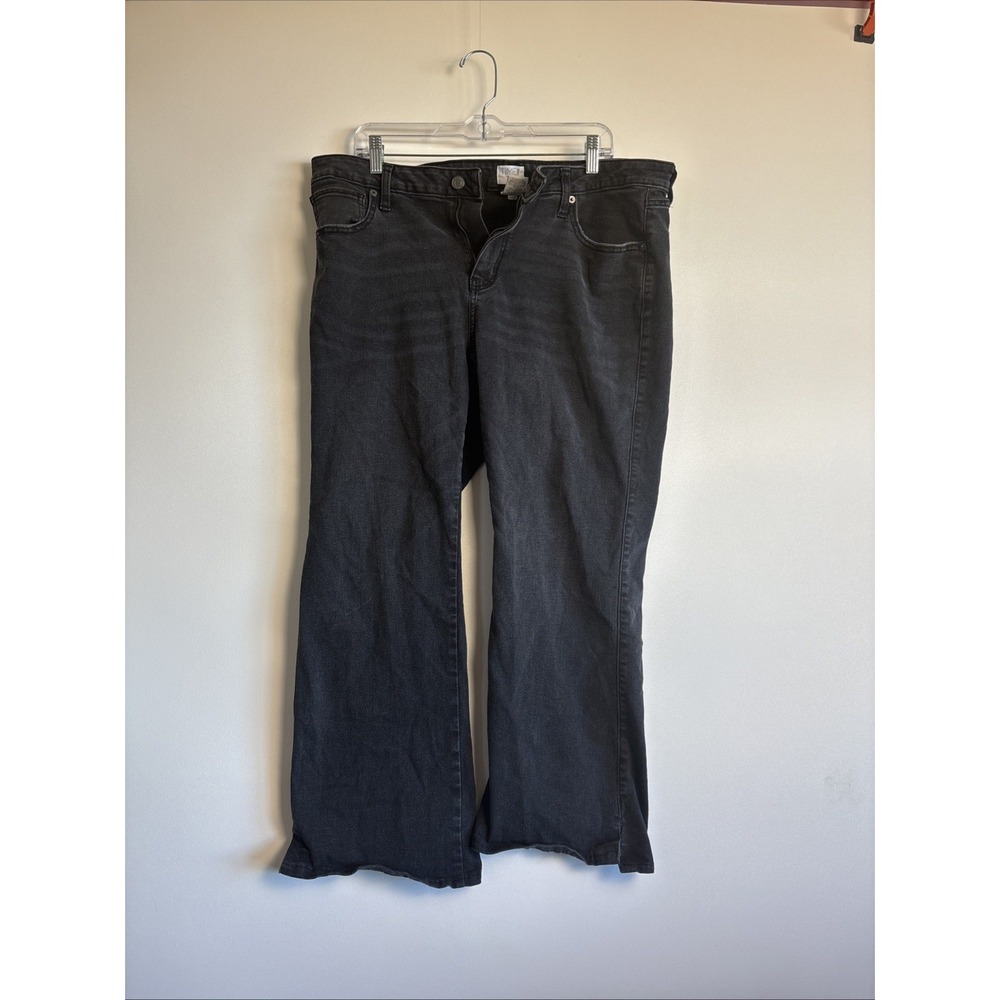 Time And Tru Gray Jeans Women's Size 16 Wide Leg Hipster Grunge Rock Boho Retro